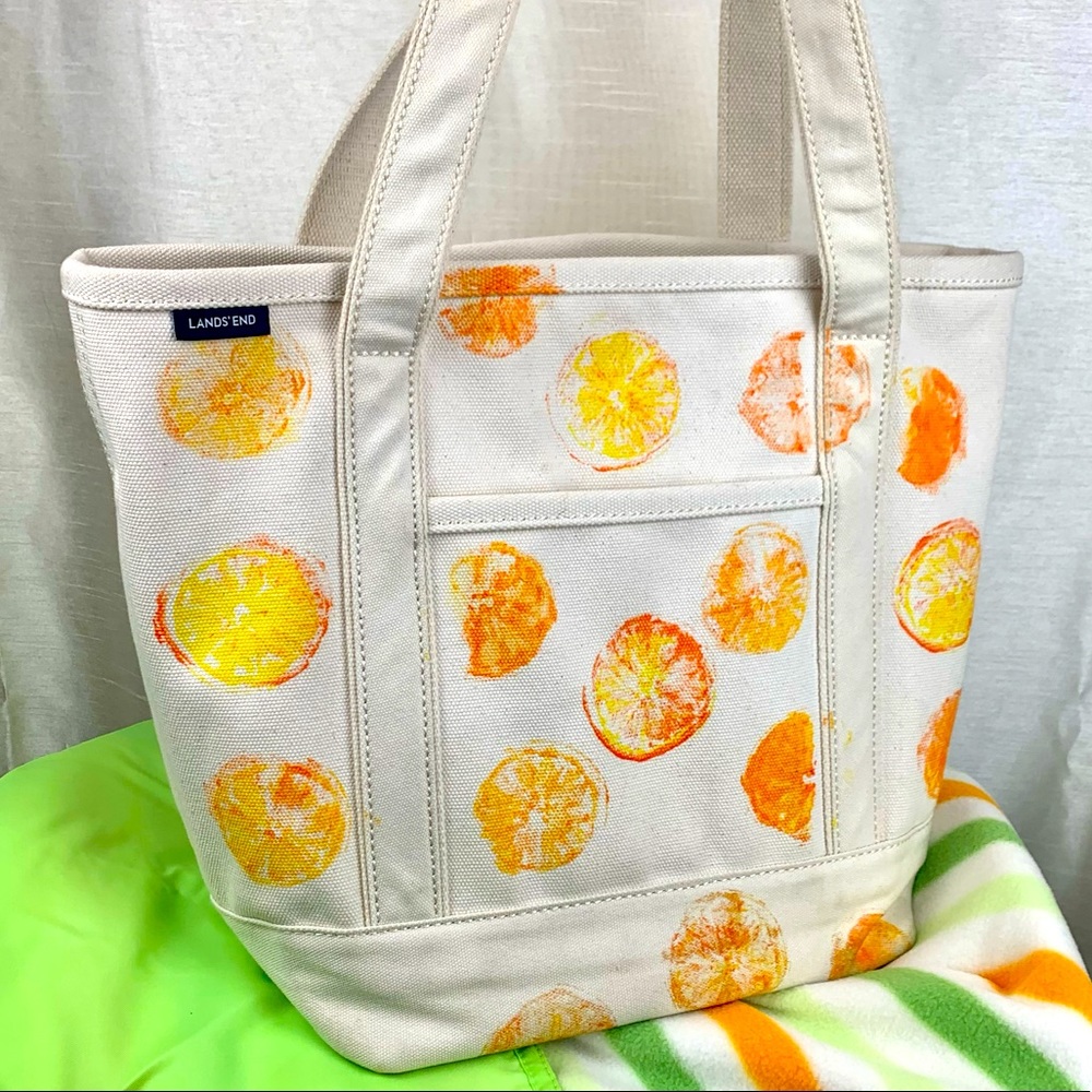 LANDS’ END Natural Canvas Tote L